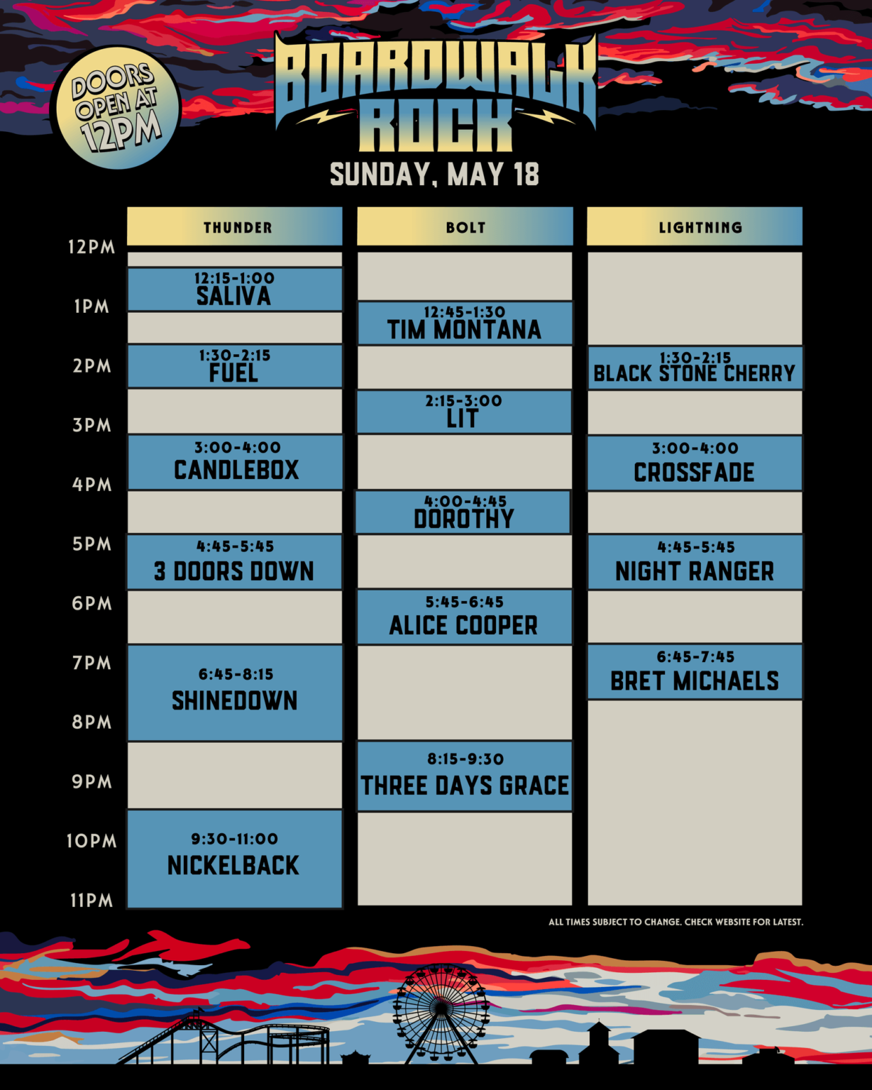 Boardwalk Rock 2025 Sunday Parking - Trimper Rides | Rides, Games ...